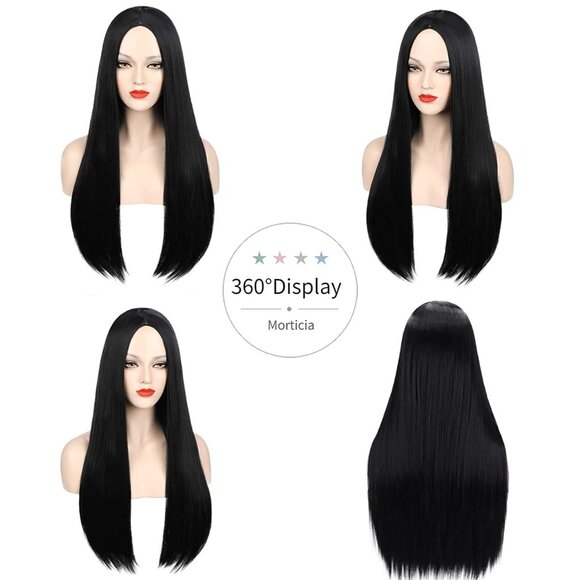 Women Black Wig for Costume Women Long Black Wigs Cute Black Straight Wigs - Picture 4 of 4